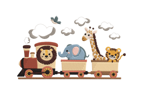 Adorable Safari Animal Train: A Seasonal Embroidery Review