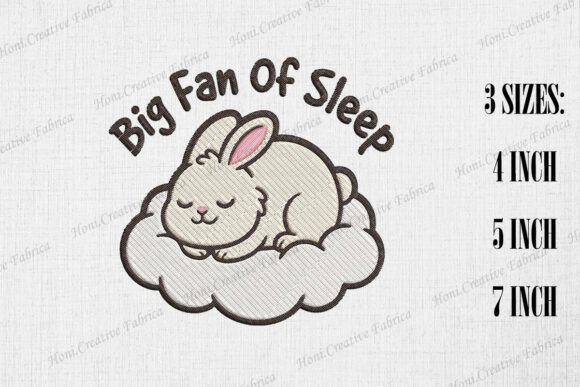 Big Fan of Sleep Cute Rabbit Embroidery Design Review