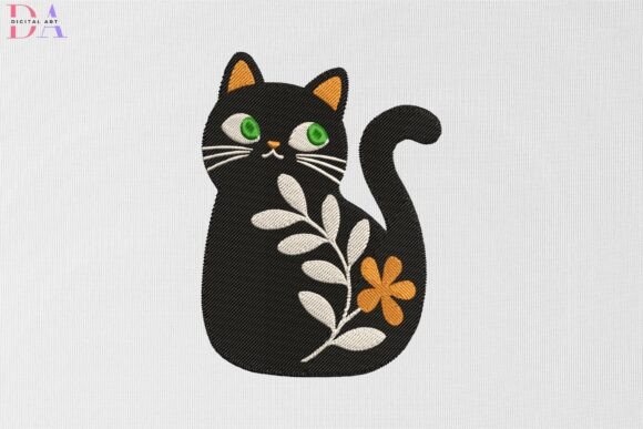 Black Cat Floral Silhouette: A Designer’s Review for Personalized Embroidery