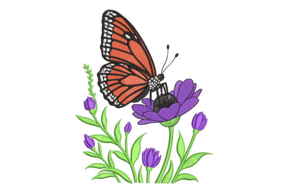 Butterfly on Blooms – Spring: A Craft Fair Ready Embroidery Design?