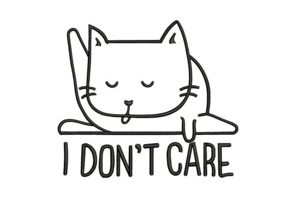 Chill Cat: A Minimalist Embroidery Design for Modern Boutique Apparel