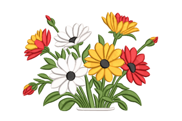 Colorful Daisy Bouquet: A Fresh Pick for Embroidery Sellers