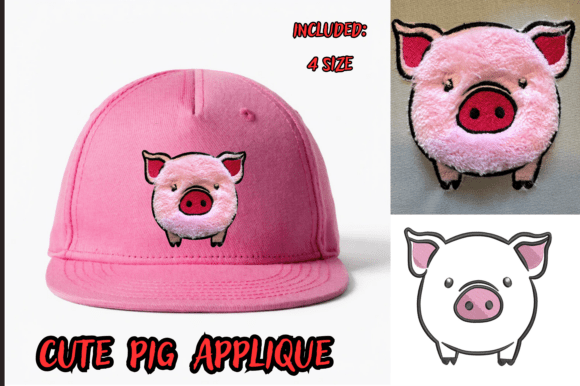 Cute Pig Applique: A Seasonal Embroidery Gem