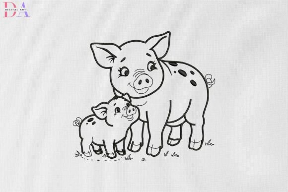 Cute Pig Family
