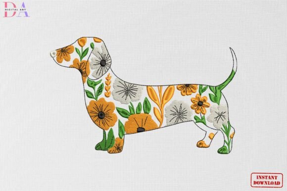 Floral Dachshund Wildflower Pet Embroidery Design Review