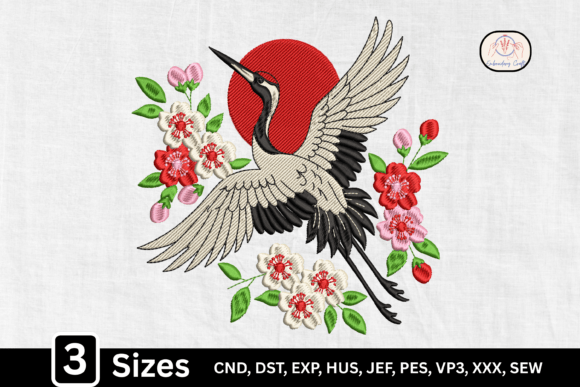 Japanese Sakura Floral Bird: A Seasonal Embroidery Gem