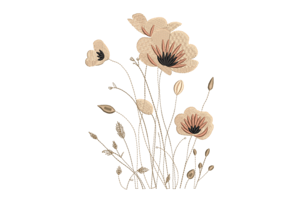 Neutral Wildflower Meadow: A Seasonal Embroidery Staple