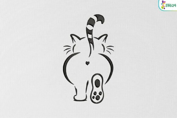Playful Cat Silhouette: A Designer’s Review for Boutique Sweatshirt Embroidery