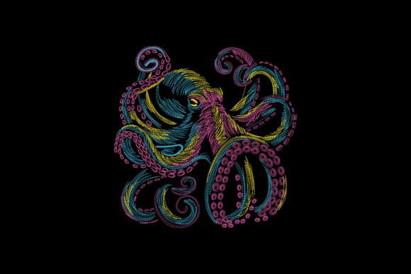 Vibrant Octopus: A Fresh Embroidery Pick for Boutique Apparel